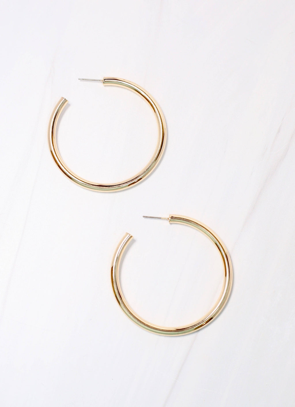 Caroline Hill Gold Satin Hoop Earring