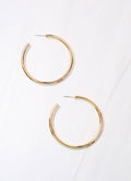 Caroline Hill Gold Satin Hoop Earring
