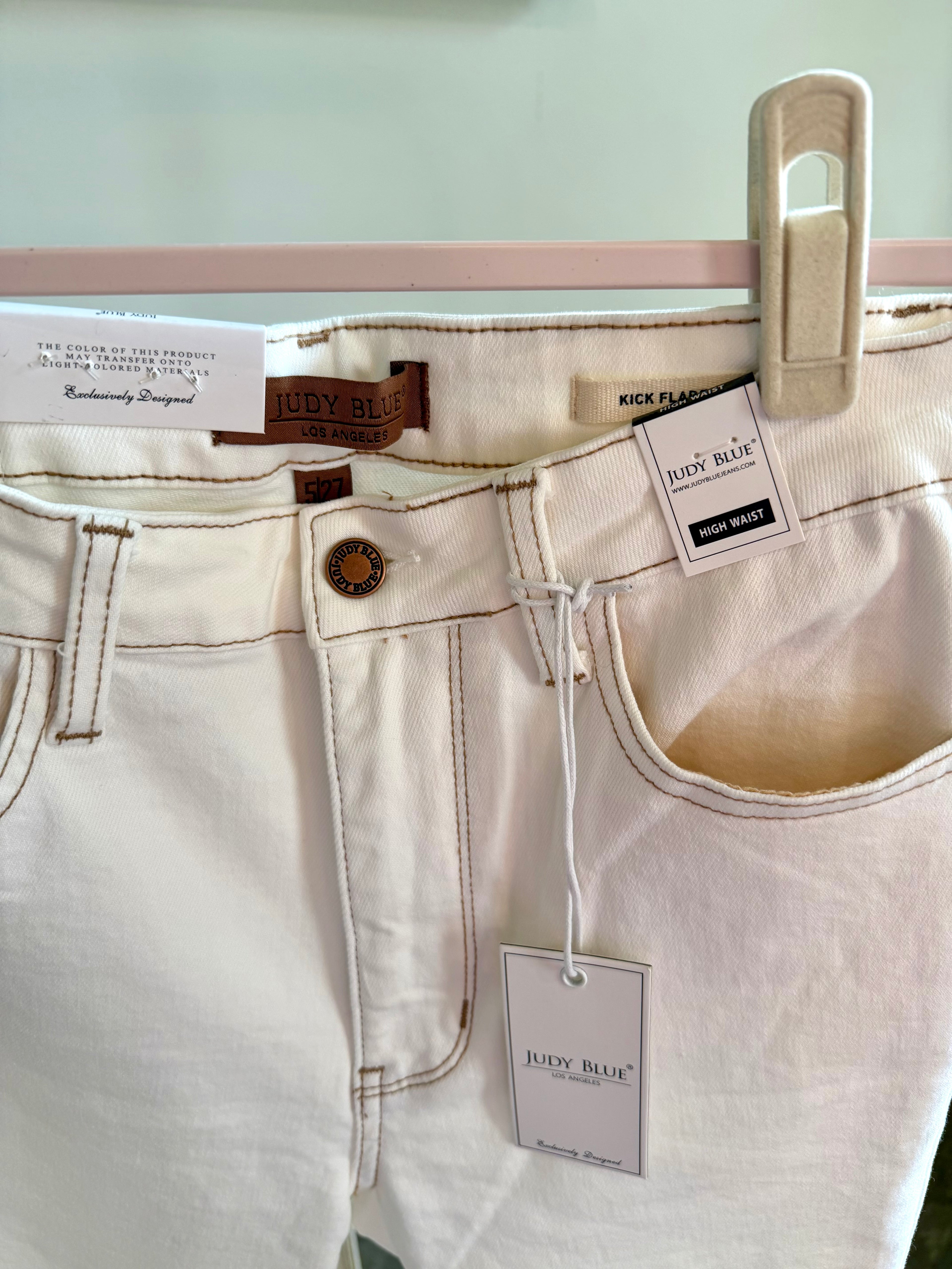 Judy Blue White Kick Flare Jeans