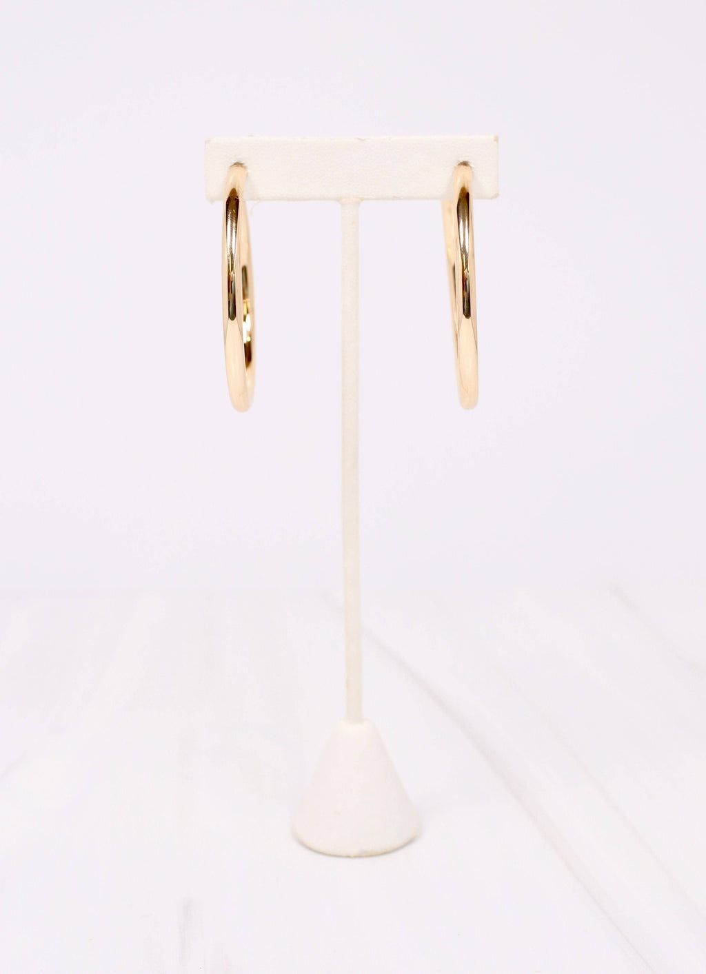 Caroline Hill Gold Satin Hoop Earring