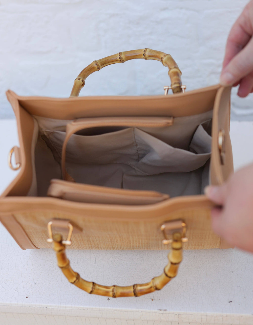 Caroline Hill Crossbody Tote, Natural