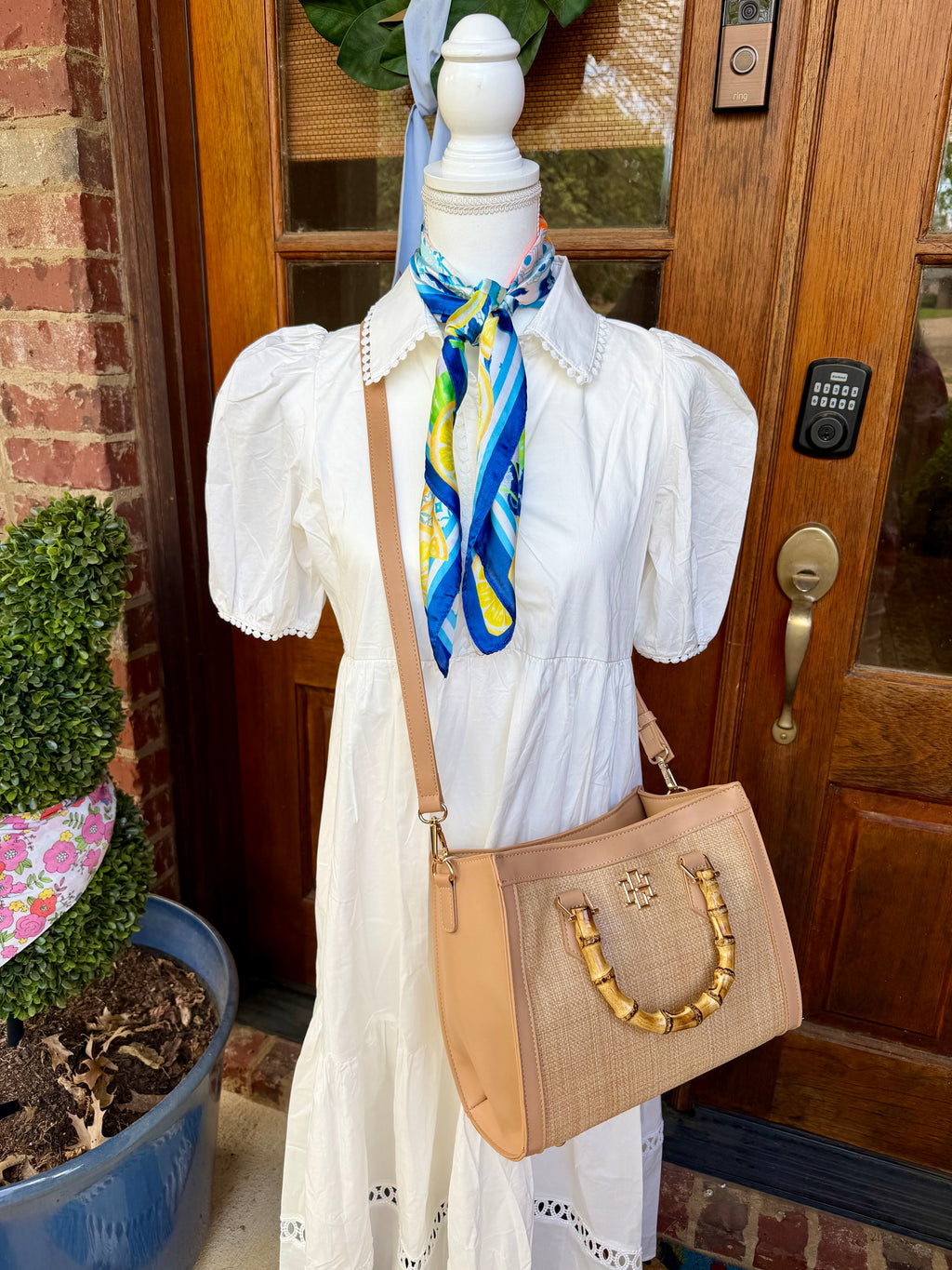 Caroline Hill Crossbody Tote, Natural