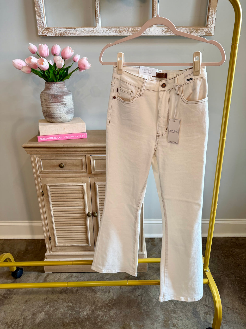 Judy Blue White Kick Flare Jeans