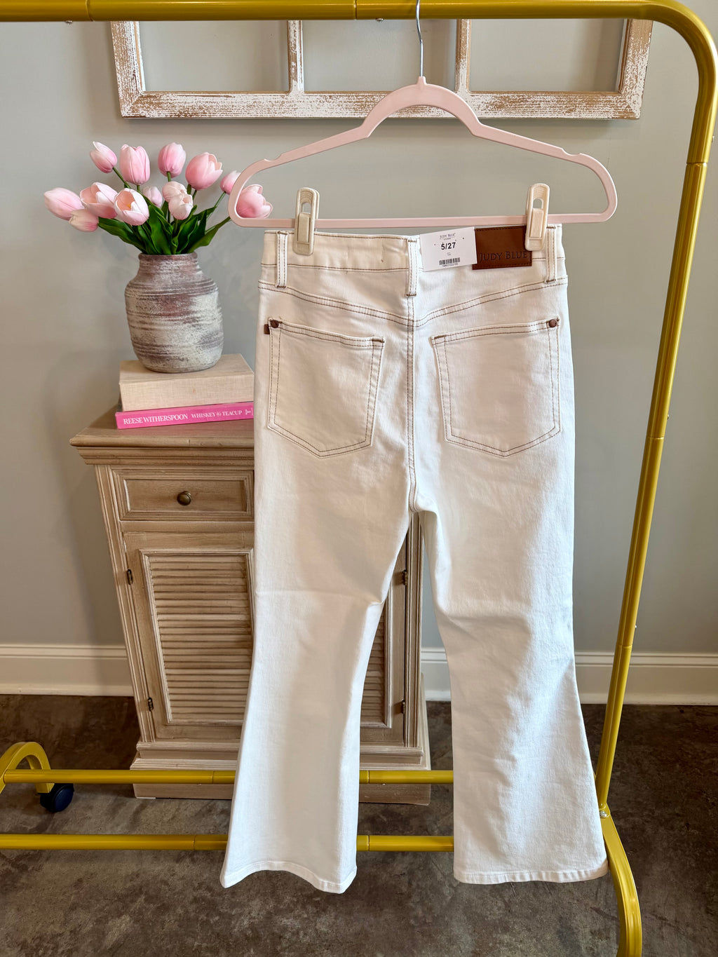 Judy Blue White Kick Flare Jeans