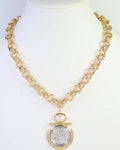 Caroline Hill Kirksville Coin Pendant Link Necklace