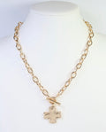 Caroline Hill Beryl Cross Link Toggle Necklace