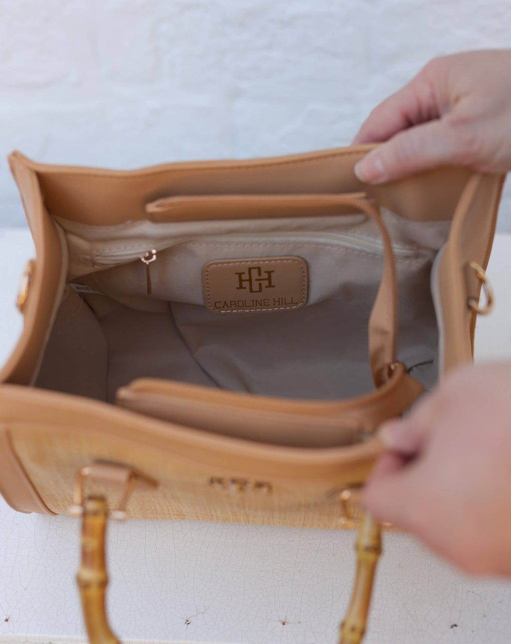 Caroline Hill Crossbody Tote, Natural