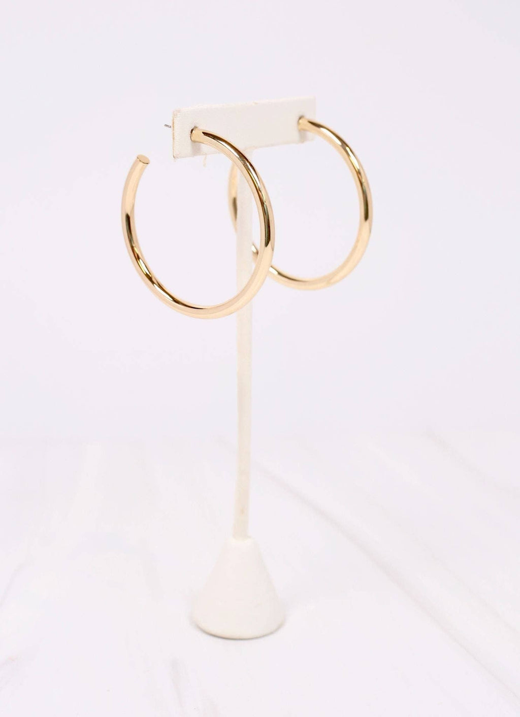 Caroline Hill Gold Satin Hoop Earring